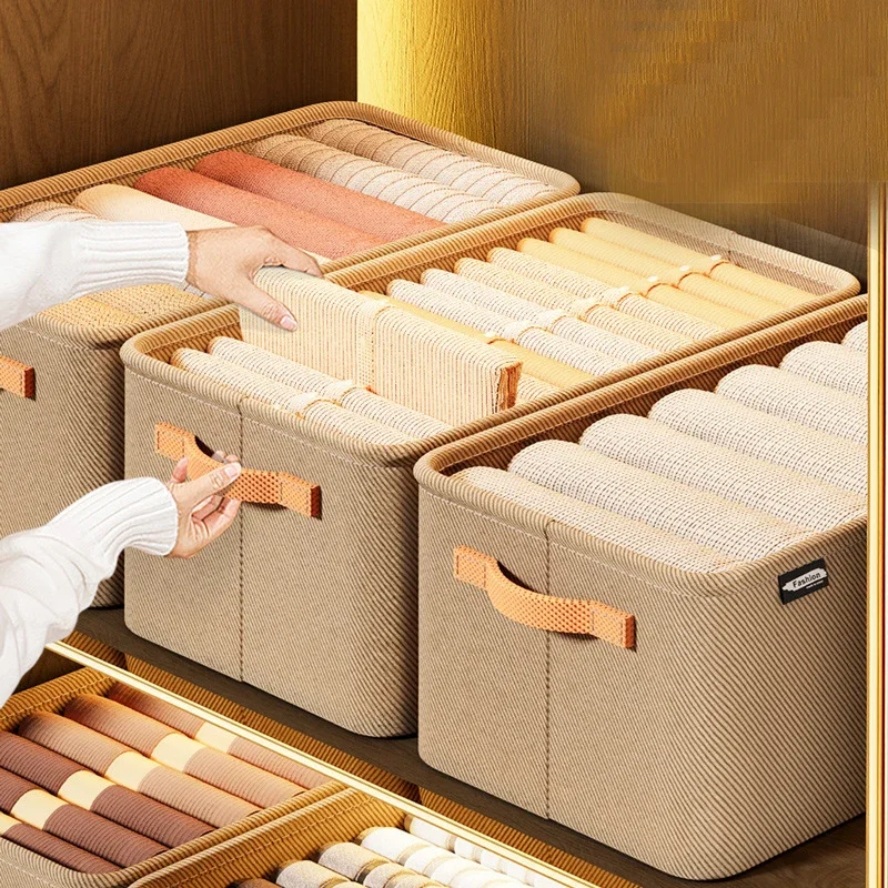 Gray Clothing Storages Organizer Bins Storage Bins Storage Baskets for Shelves Fabric Storage Bins Closet Closet Shelf Organizer