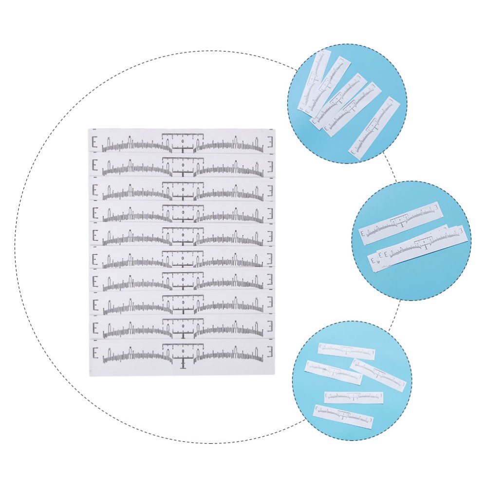 130Pcs Disposable Ruler Stencils Transparent Mapping Sticker Makeup Tool