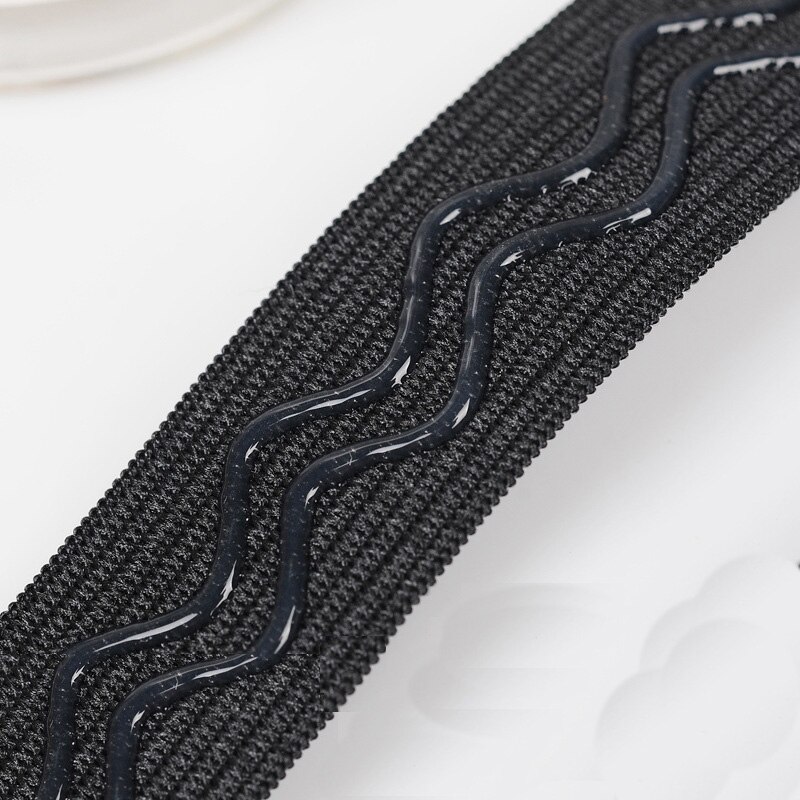 2m witte zwarte antislip elastische bh-banden, doe-het-zelf naaiband, kledingflex naaimateriaal voor rok, broek, ondergoed: Zwart