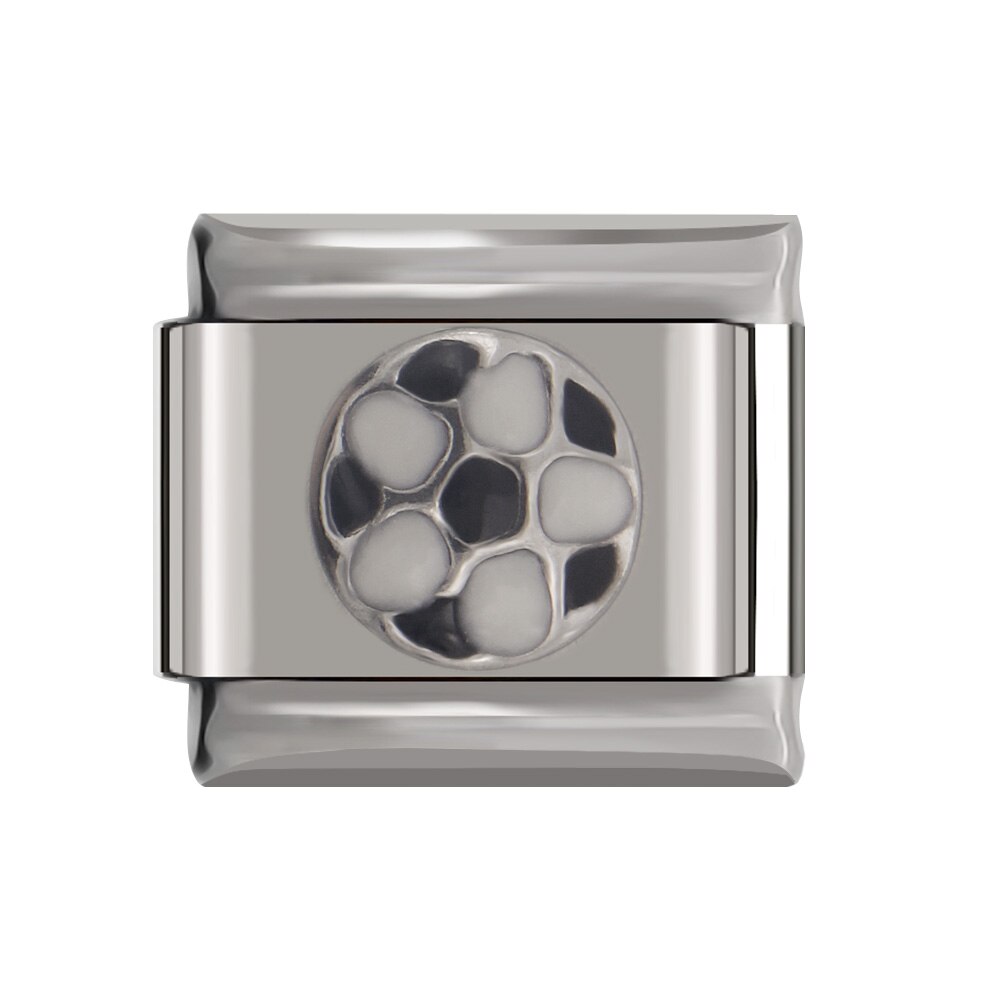 Hapiship Original Daisy Cross Football Star Charm Links Fit 9mm Bracelet Stainless Steel DIY Making DJtop66: E3