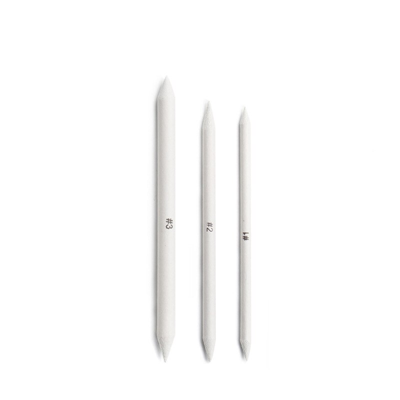 3/6pcs Mélange Tache Souche Bâton Tortillon Croquis Art Blanc Dessin Au Fusain Sketcking Outil Papier De Riz Stylo Fournitures D&#39;art: 3pcs