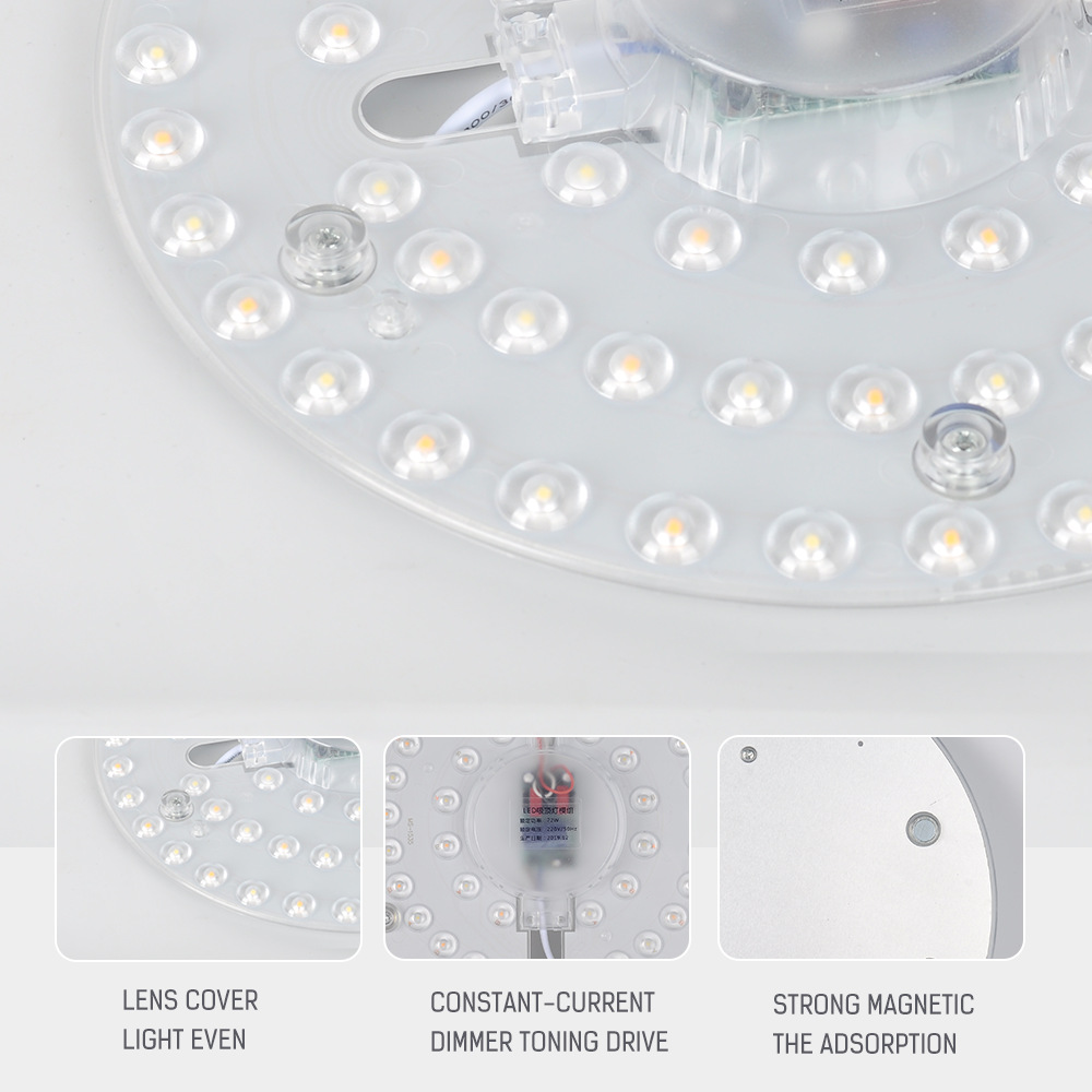 PANEL circular de luz LED SMD, tablero de lámpara circular de techo, 50W, 36W, 24W, 18W, 12W, CA 220V, 230V, 240V