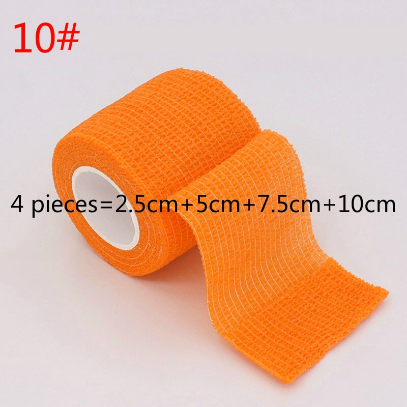4 Pieces Elastoplast Bandage 4.5m Length Self Adhesive Sports Protector Breathable Elastic Bandage Gym Athletic Tape: Orange