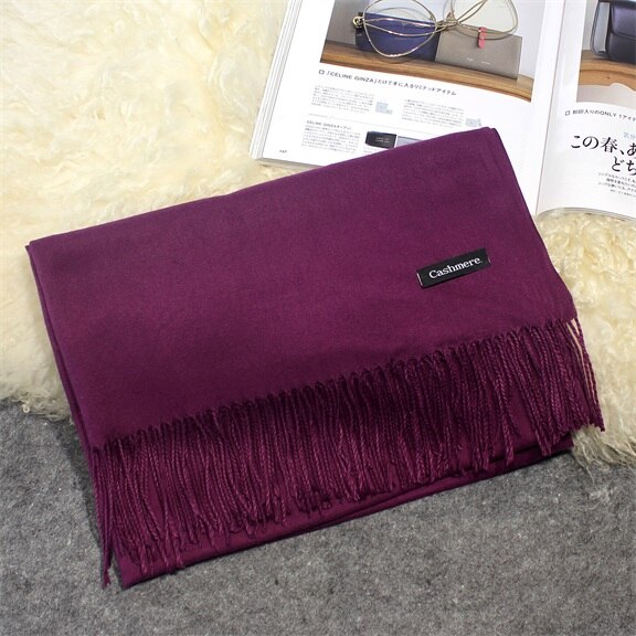 Hot Camelo Cachecol Pashmina Cachecol de Caxemira Envoltório Xaile Xaile do Inverno do Lenço das Mulheres Lenços de Borla Longo NB01 Cobertor Cachecol de Alta Qualidade: ROXO