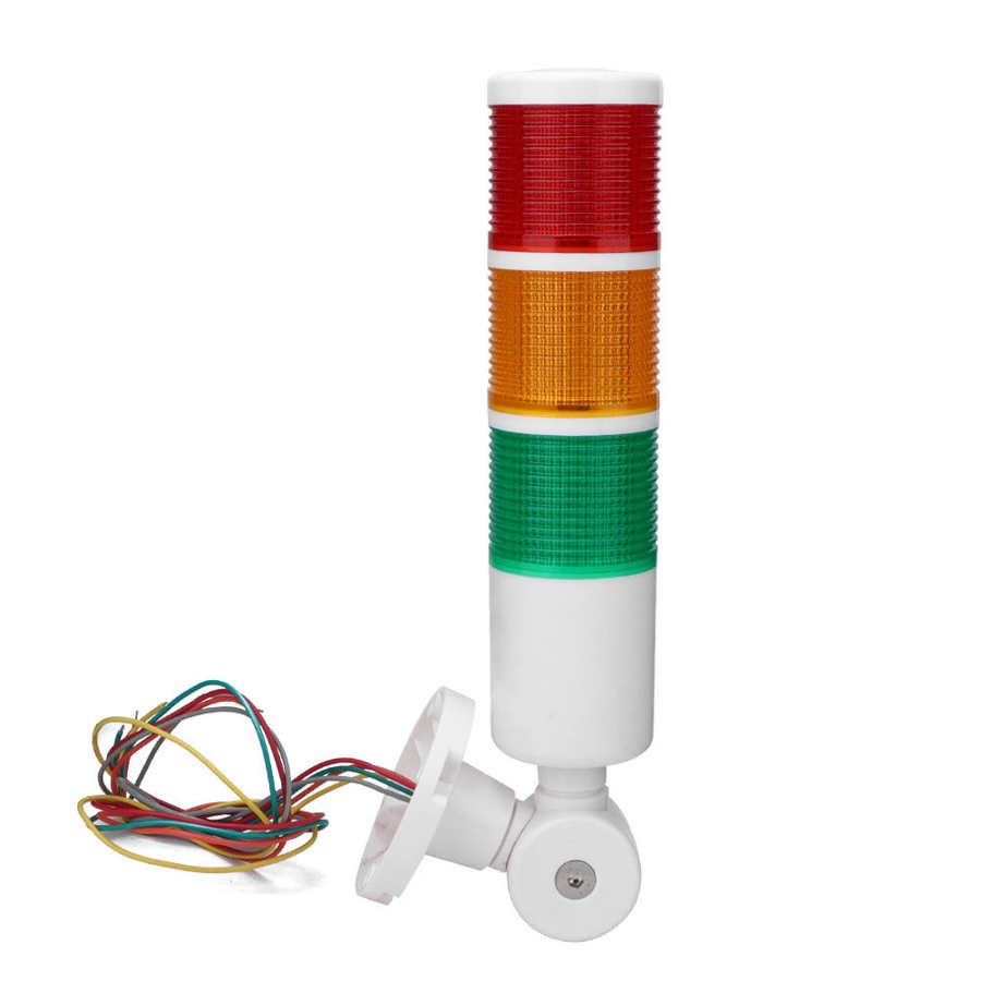 24V Alarm Caution Light 3 Colors with Buzz Sound CNC Machine Tool Industrial Warning Light