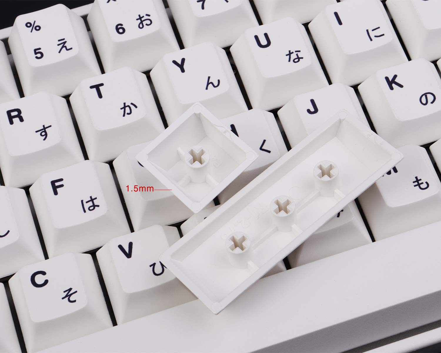 Teclas PBT Minimalistas Brancas de 135 Teclas, Perfil Cherry, DYE-Sub, Personalizadas em Inglês para Teclados Mecânicos 61/64/87