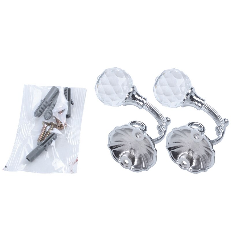 2Pcs Metall Kristall Glas Unterstützung Haken Vorhang Halter Tieback Haken