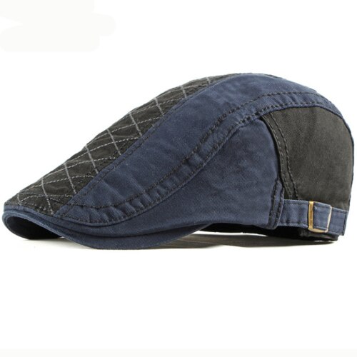 HT2412 100% Cotton Women Men Beret Cap Artist Painter Adjustable Newsboy Ivy Flat Cap Vintage Spring Summer Cap Hat Men Berets: Black