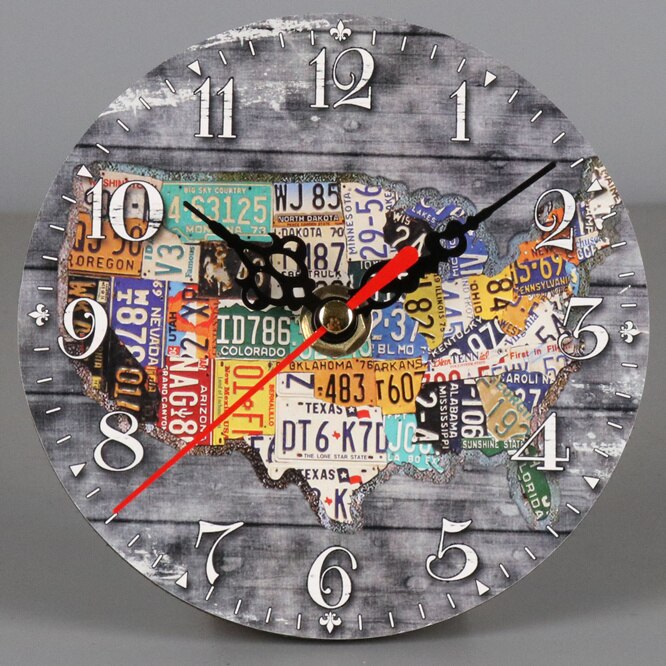 Mini Reloj de pared clásico de madera, colgante Retro, redondo, , estilo europeo, decoración de pared de salón: P