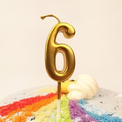 Bougies dorées, 1 pièce, outils de décoration pour un gâteau scintillant et brillant, figurine pour gâteau de fête, fête d'anniversaire pour bébés enfants: 6