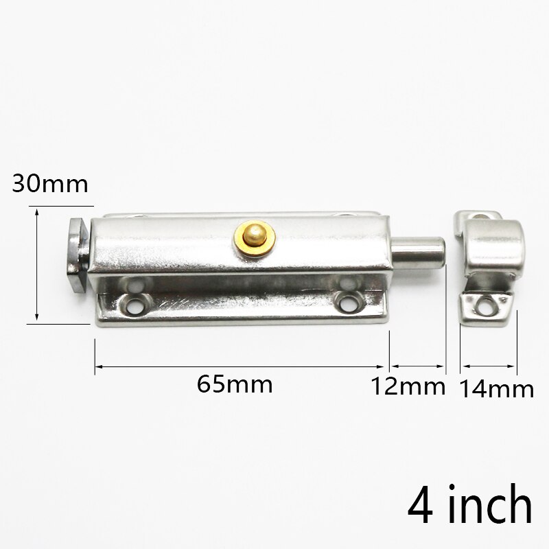 3Inch/4Inch Hotel Office Home Security Lock Chrome Door Lock Door Window Security Bolt Door Lock Latch Gate Cabinet Latch: 4 Inch