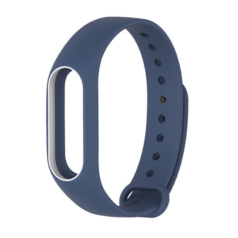 Mijobs Mi Band 2 Strap Silicone Bracelet Wristband Smart Band Accessories wrist mi band2 black Strap for Xiaomi mi band 2 Strap: Navy blue White