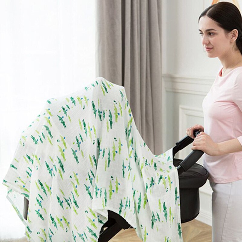 Bambus tæppe svøb bambus muslin rayon fra bambus fiber svøb wraps til unisex baby blød og åndbar 115 x 115 cm