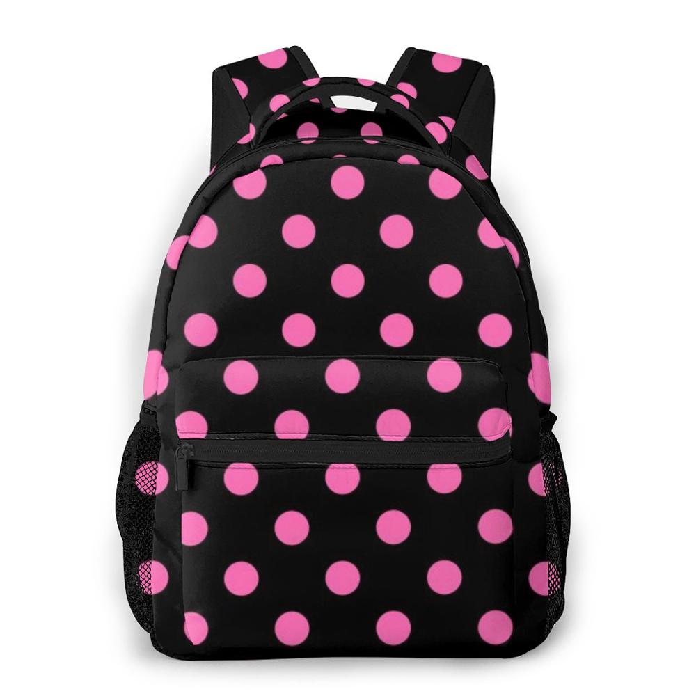 Black White Polka Dot Students Travel School Bags Backpack Womens Female Casual Backpacks: colour11