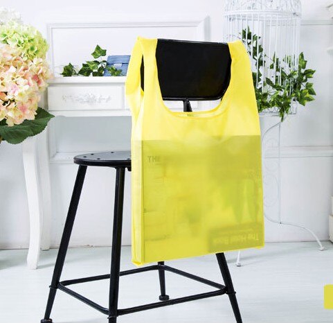 Vandtæt genanvendelige indkøbsposer unisex bærbar foldehåndtaske stor kapacitet øko klud købmandspose: Gul