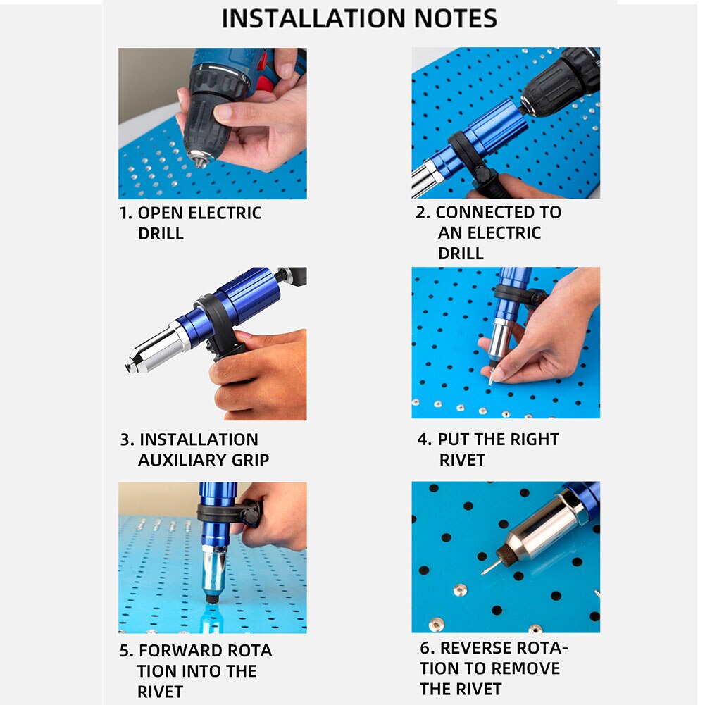 Draagbare Insert Moer Thuis Professionele Wrench Tool Vervanging Elektrische Ergonomische Klinknagel Adapter Set Draadloze Klinken Power Boor