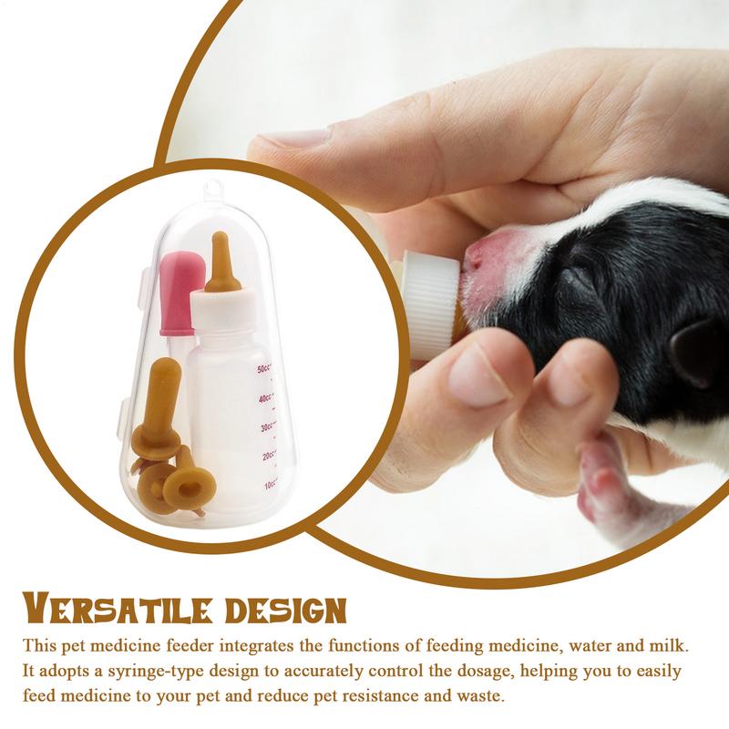 Kit de biberón para mascotas con estuche de almacenamiento, biberones de lactancia para gatitos, alimentador de leche para cachorros, animales pequeños, recién nacidos, perros y gatos