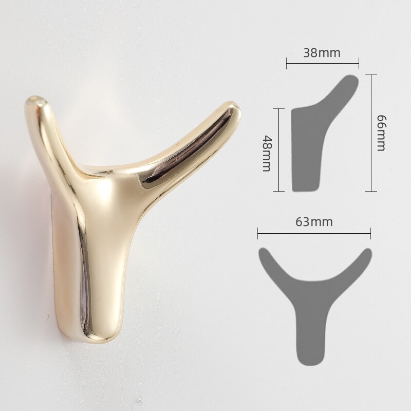 JD Zink-legierung nordisch Zauberstab Haken KleiderbüGel kleider Haken Mantel Tasche Hütte Hängen Haken Schlecht Küche Kleidung Gestelle mit Schrauben: hell Gold