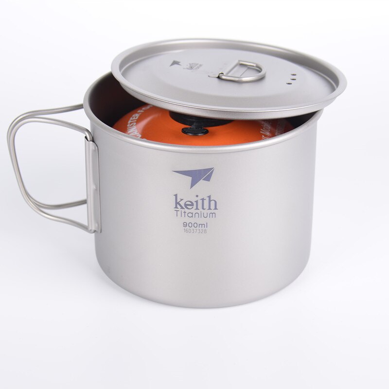 Keith armored titanium cup  ti3209 pure titanium cup 900 ml titanium cup individual bubble noodle cup suppe pot krus