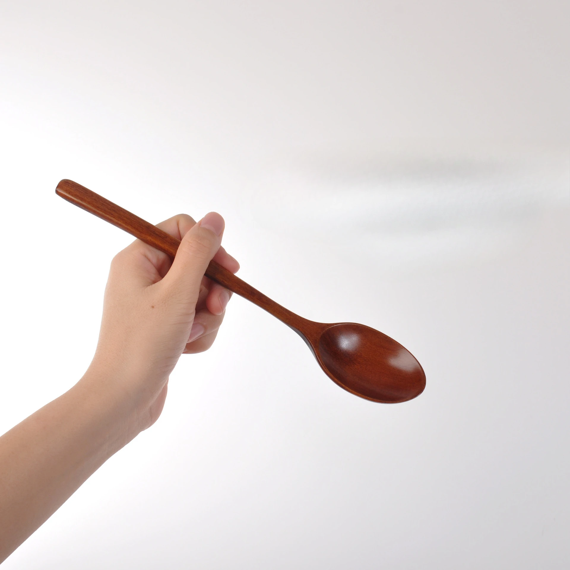 Holzlöffel Ich bin japanischen Stil, langstielig, natürlich lackiert, für Suppe, Kaffee, Teelöffel, Gastronomie, Kochutensilien, Küchenutensilien