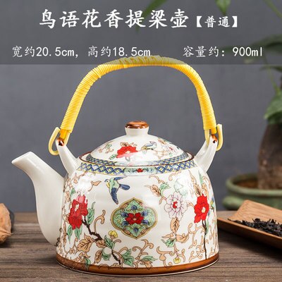 Old style teapot, ceramic tea set, retro Chinese style filtration, large capacity, household large-sized, single teapot: 4
