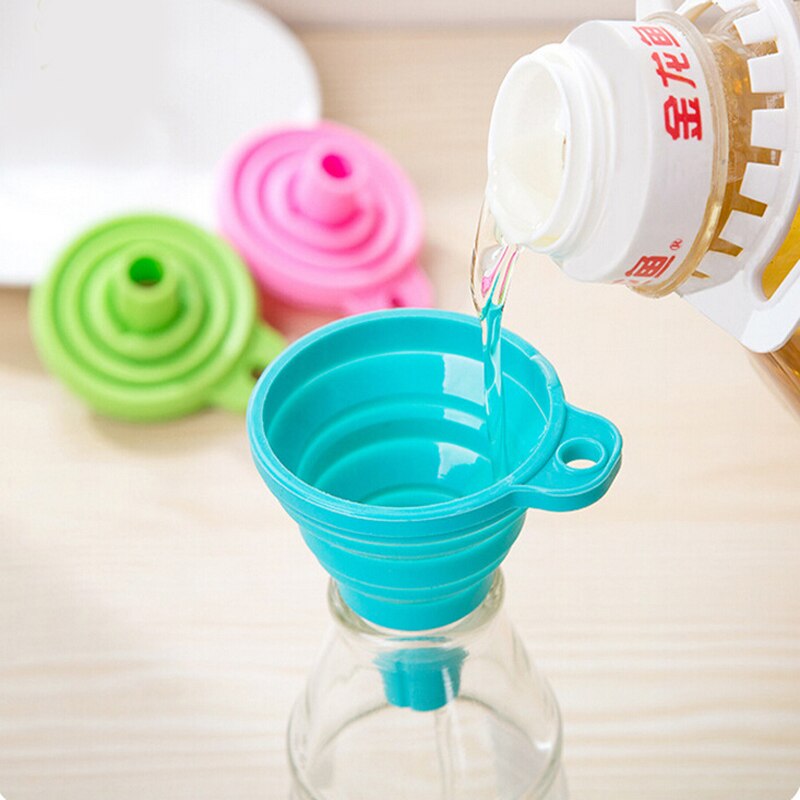 Przenośny silikonowy składany lejek spożywczy silikonowy teleskopowy składany lejek dozujący płyn akcesoria kuchenne