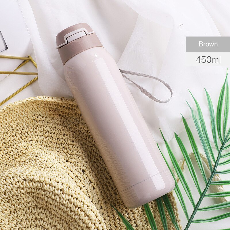 260ml / 450ml rostfri termosflaska med sugrör sporttermosflaska för barn bärbar termoshalm: 450ml l