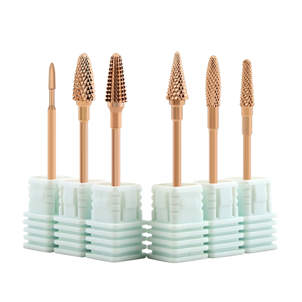 Rose Gold Carbide Nail Boor Frees Voor Manicure Machine Nail Bits Voor Elektrische Manicure Boor Frees Nail
