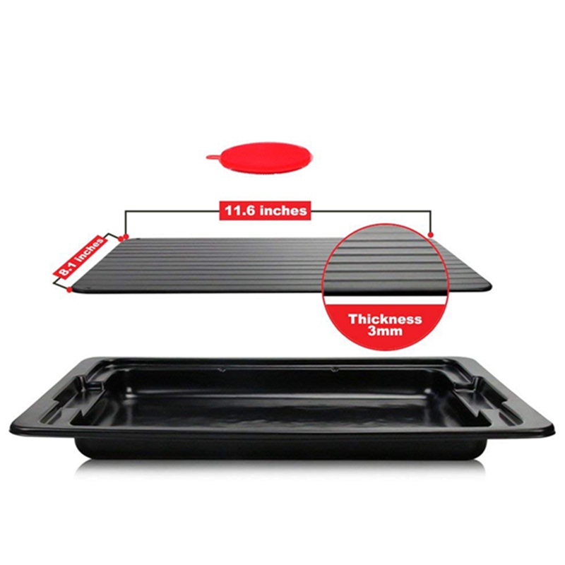 Defrosting Tray | Thawing Plate for fast defrosting of frozen foods | Premium Defrost Tray | With bonus Drip tray and si