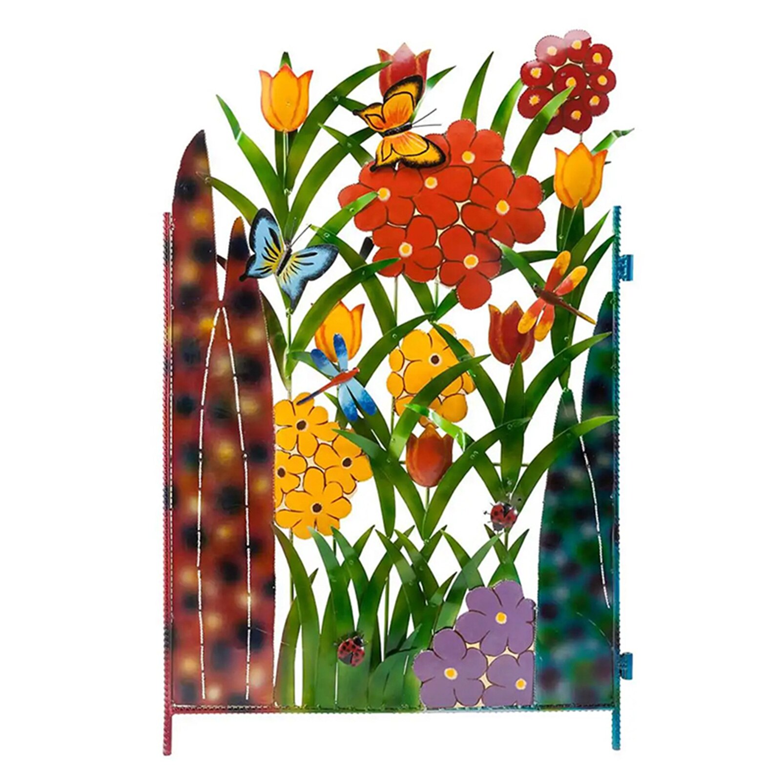Pali da giardino barriera ornamenti in miniatura per recinzione artigianato in ferro battuto multicolore per decorazioni esterne per cortile terrazza: C