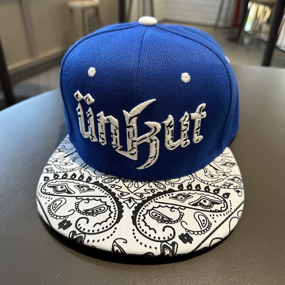 Mode Hip Hop Baseball Cap Platte Rand Borduren Letters Zonnehoed Ademend Casual Zonnebrandcrème Cap Outdoor: WHITE