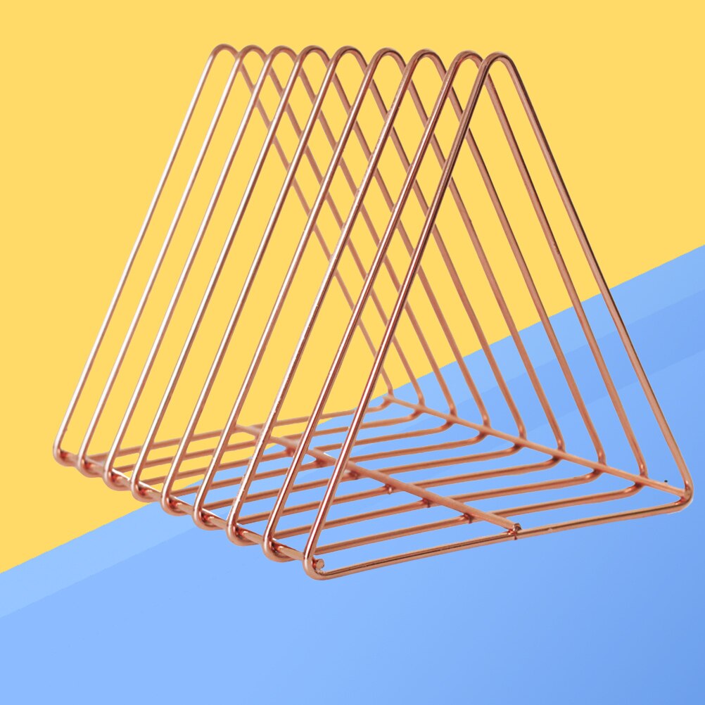 Triangular Book Holder Modern Unique Desktop Metal Wire Bookshelf Book Rack Magazine Rack for Home School Office