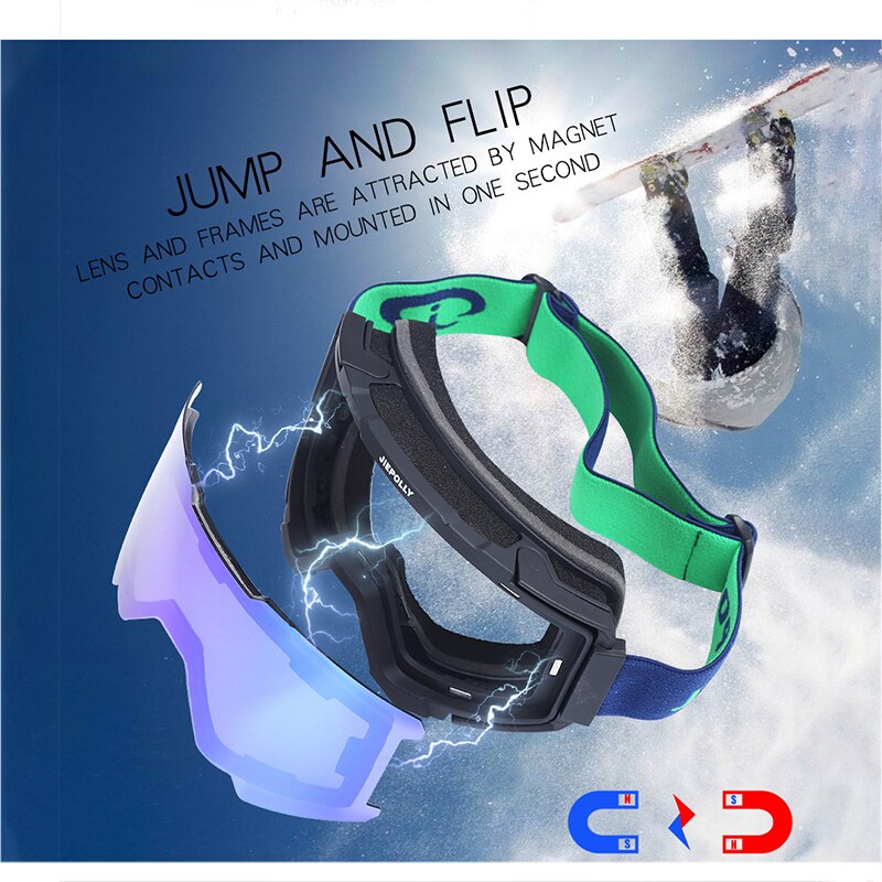 Magnetische Ski brille Skifahren skaten Doppel Objektiv UV400 Anti Nebel unisex Snowboard Ski Brille Ski Objektiv Schnee Brillen + Goggle fallen