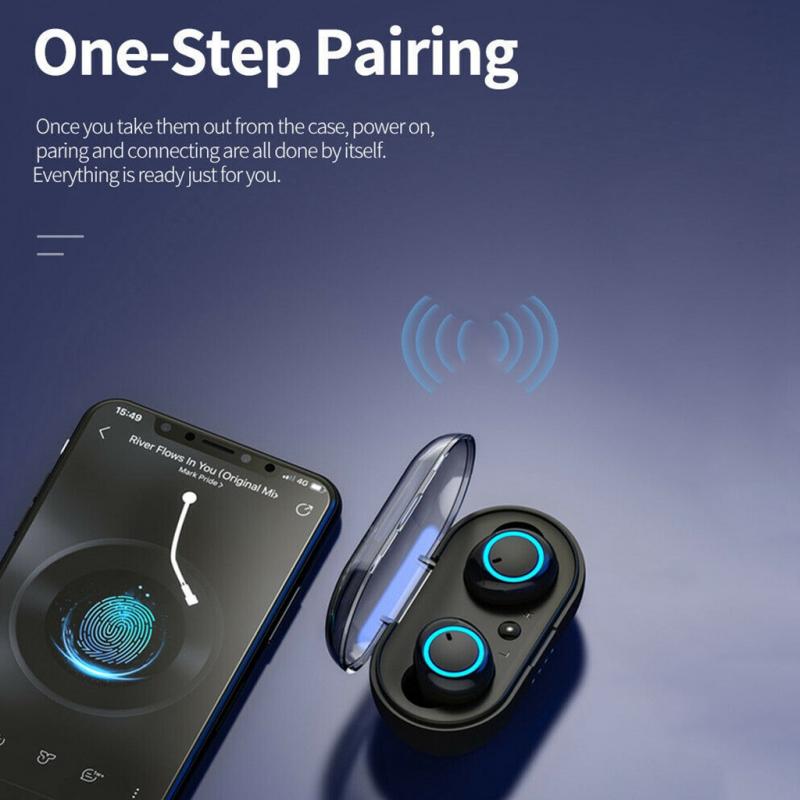 Y50 TWS Earphone bluetooth 5.0 True Wireless headphone Stereo Headset IPX7 Waterproof Sport Earbuds With Microphone Charging Box