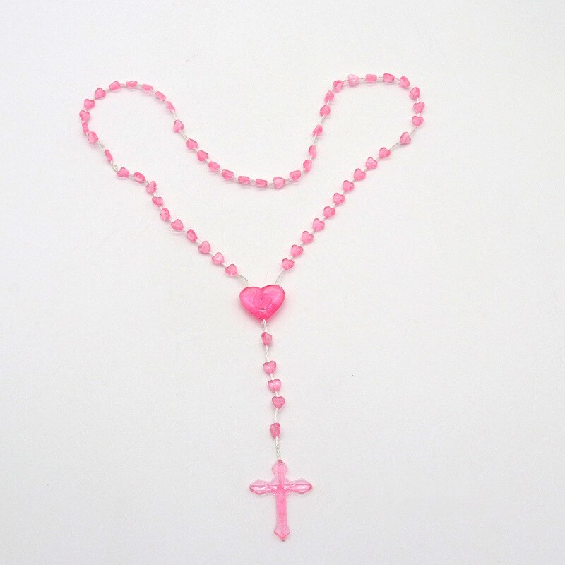 Heymamba Inri Katholieke Gebed Jezus Kruis Hanger Ketting Charme Kleur Hart Bead Crucifix Cross Ketting Sieraden: Style 6