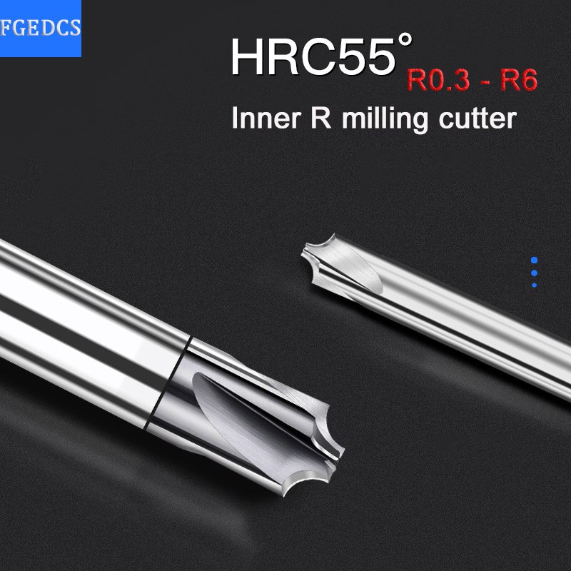 Carbide Radius Corner Rounding Cutter End Mill 12mm CNC Tools R0.5 R1 R2 R3 6 Inner R Mill Cutter Chamfering Router Bit Aluminum