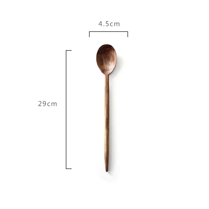 Wooden Spoon Long Handle Non-stick Pan Big Soup Spoon Spatula Cooking Utensils Resuable Tablewares Kitchen Cooking Tools..: D