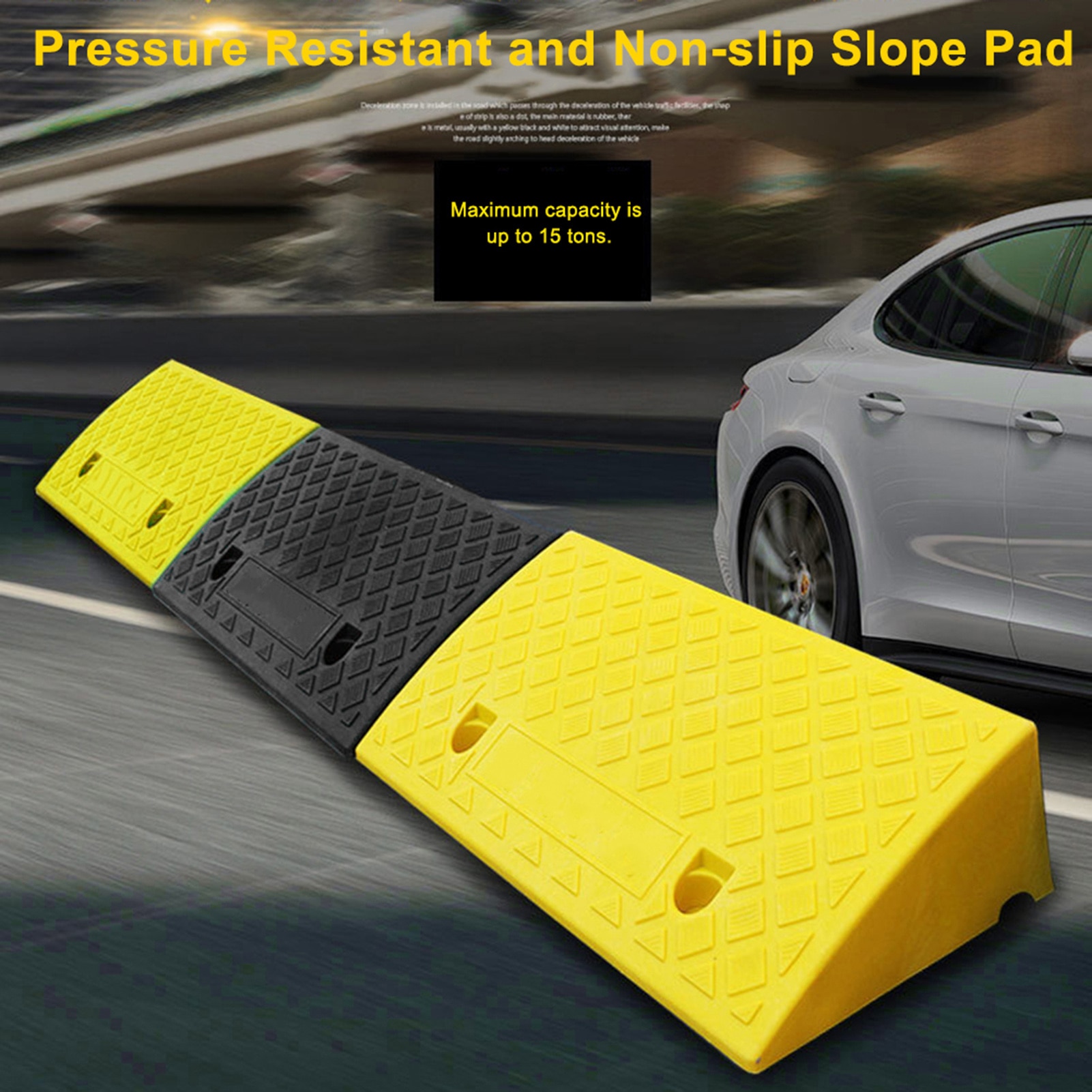 Portable Curb Ramps Heavy Duty Plastic Threshold Ramp Mat Pad Car Trailer Truck Bike Motorcycle Wheelchair Curb Ramp Slope Mat