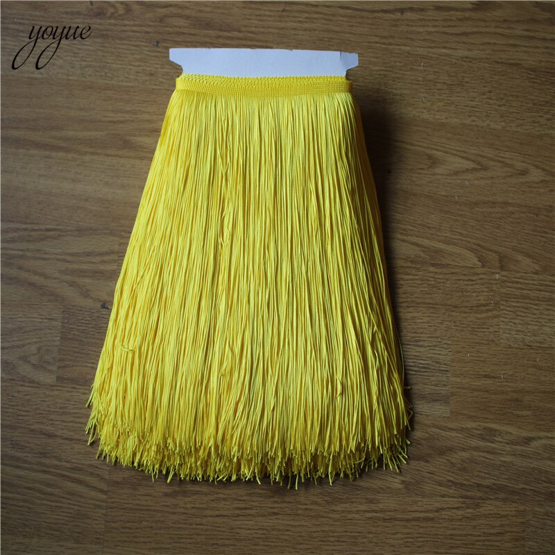 YOYUE 1 Yard 30CM Lange Kant Fringe Trim Tassel Fringe Trimmen Voor Diy Latin Jurk Stage Kleding Accessoires Kant lint: Yellow