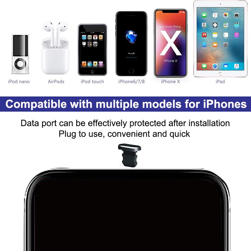Accessori del telefono cellulare della spina della polvere di 5 set/lotto con i gadget del Usb del trasduttore auricolare di 3.5mm per Iphone 11 12 Pro Xs Max X Xr 8 7 più 6 6s 5 Se