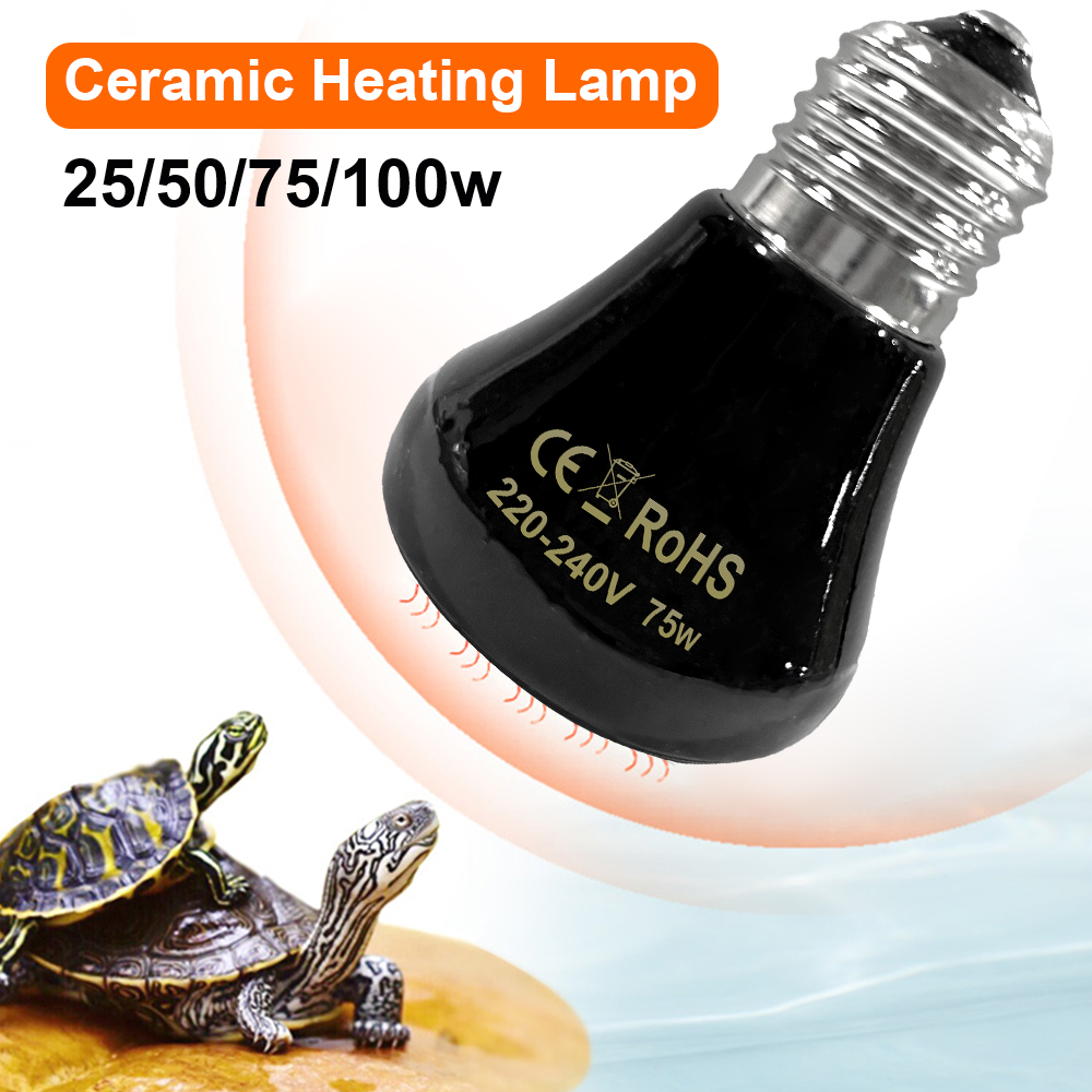 Haustier Heizlampe Mini Infrarot Keramik Emitter Wärmelampe Schildkröte Heizung Lichtkasten Wärmer Glühbirne Haustier Brutapparat 25/50/75/100W