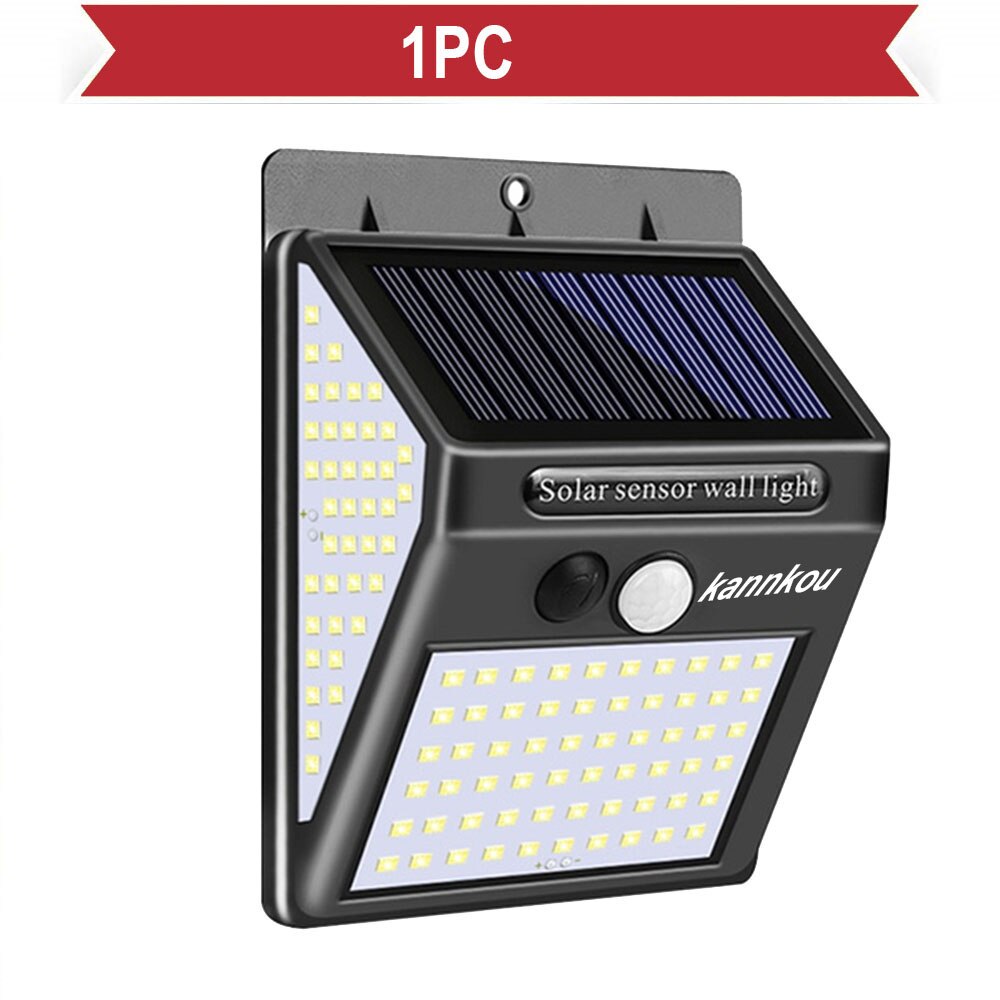 KANNKOU Solar Lights Outdoor 2/4/6PC 150LED PIR Motion Sensor IP65 Waterproof Outdoor LED Wall Light: 1PC-150LED