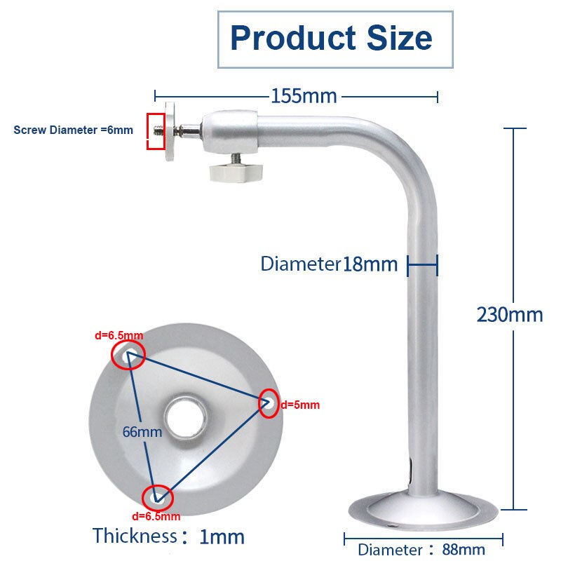 OwlCat Waterproof Vertical Mount Bracket for CCTV Camera Outdoor Bent Wall Mounting Elbow Bracket L-shaped Stand