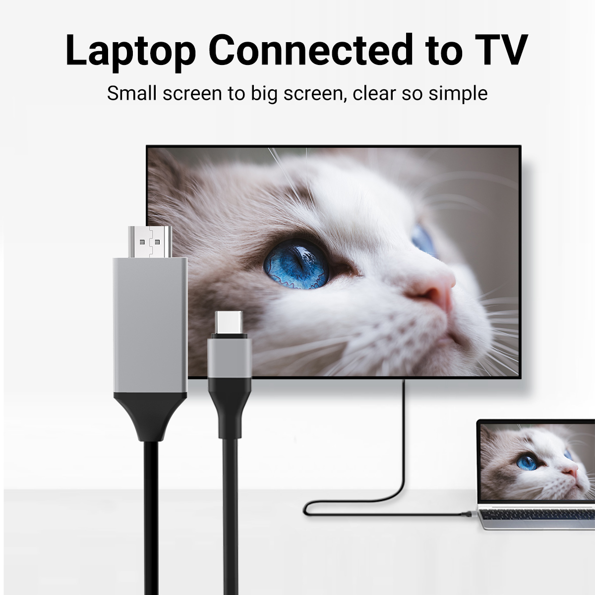 Cable USB C a HDMI de 6,6 pies 4K para monitor, adaptador HDMI a USB C para MAC, convertidor USBC a HDMI para iPad pro, MacBook air