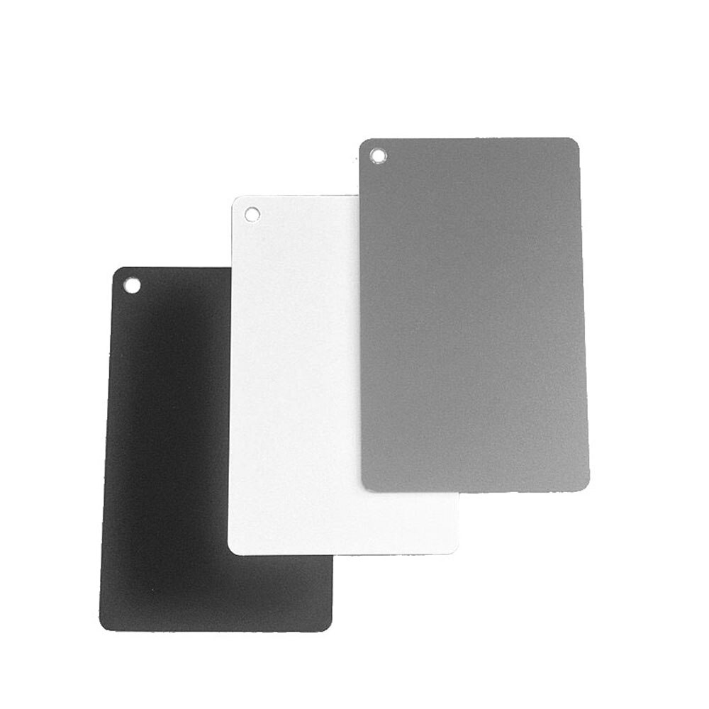8.5X5.5 cm 3 In 1 Wit Zwart 18% Grijze Kleur Balance Kaarten Digitale Grijskaart Met Neck Strap voor DSLR Camera P0.3