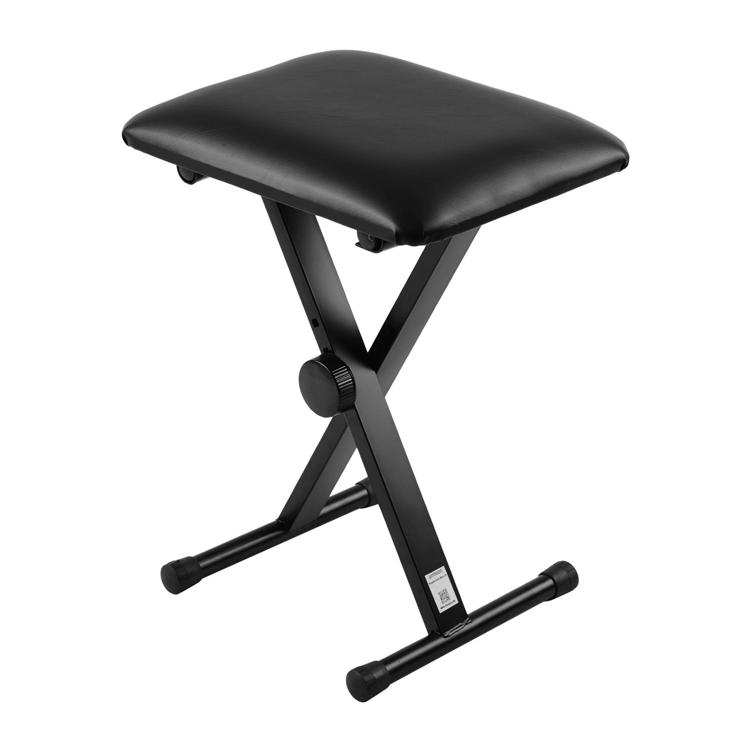 X-Style Piano Stool Single Person Piano Bench for Electronic Piano Guitar Drum Stool Adjuatable Folded Padded Stool Black
