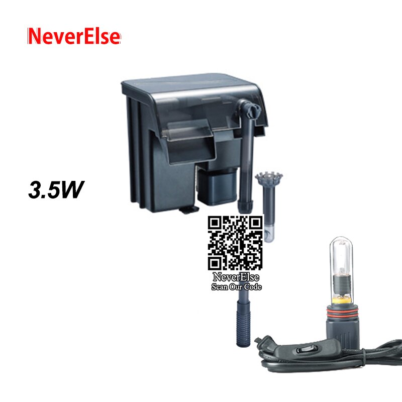 Pompe à filtre UV pour Aquarium externe 4 en 1, filtre de Circulation d'eau, stérilisateur UV, écumoire d'huile/augmente l'oxygène pour accrocher un Aquarium: 3.5W Black / AU Plug adapter