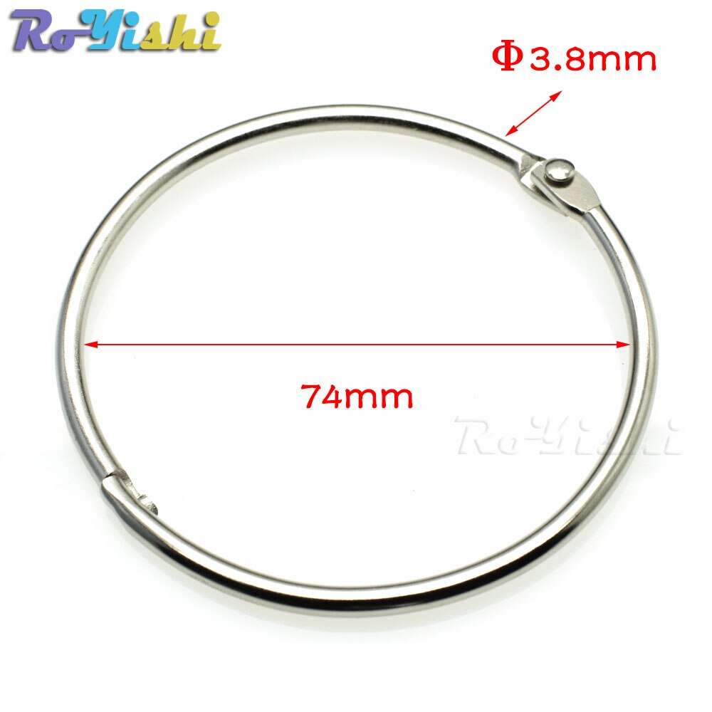 Losbladige Boek Bindmiddel Scharnier Snap O Ring Vergrendeling Sleutelhanger Metalen Ambachtelijke Onderdelen: 10pcs / Inner Dia 74mm