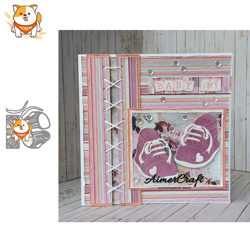 Bébé chaussures pour enfants matrices de découpe en métal Scrapbooking pochoir pour papier pour bricolage carte décorative gaufrage Die Cut Craft Die