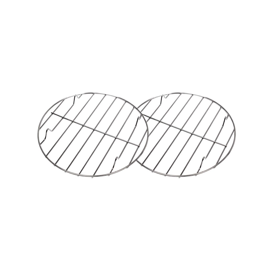 2 stuks roestvrijstalen barbecue grill kook bbq vervanging rond 25,28cm, voor bakplaat, ovenbestendig,